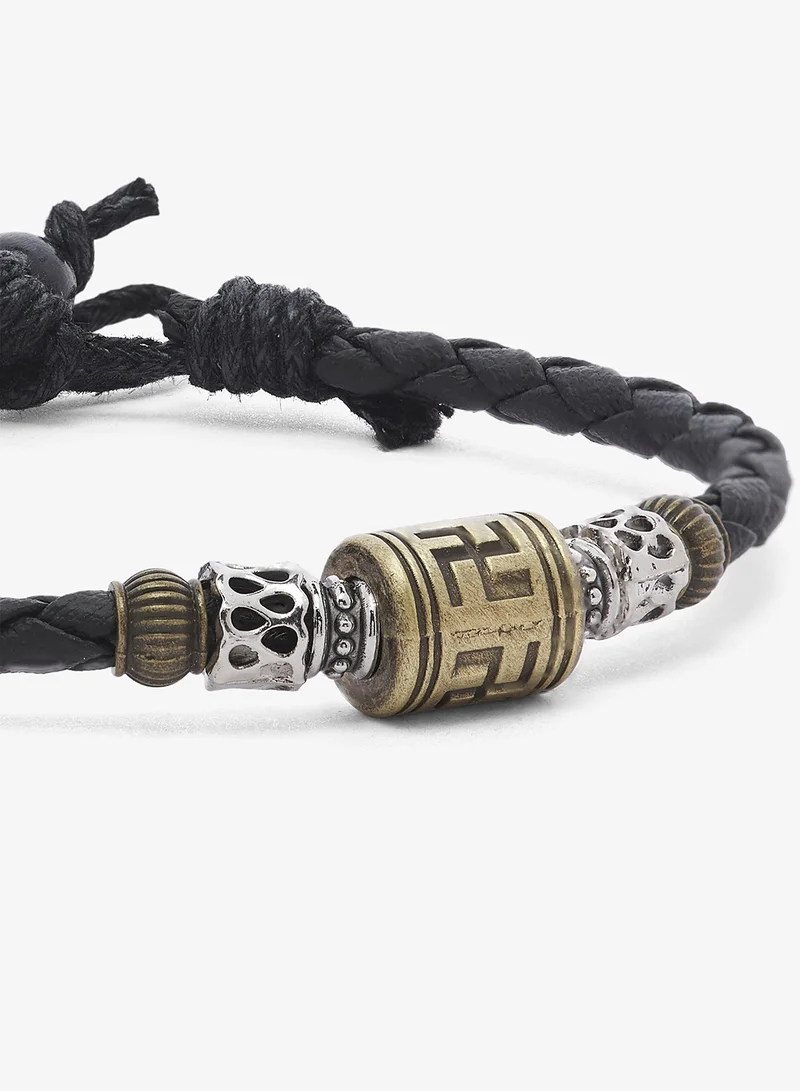 Seventy Five  Thread Bracelet With oxidised Metal Beads for Men | Best Price UAE